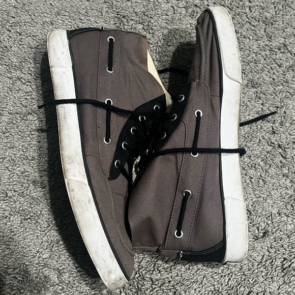 Polo Ralph Lauren Other - Polo Ralph Lauren Lander Chukka Gray/Black Canvas Mid Top Boat Shoes Men's 12D